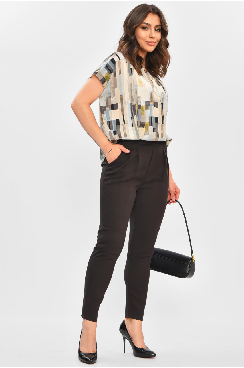 Комбинезон женский трансформер с блузкой голубого цвета 316 204417