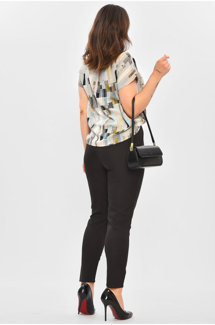 Комбинезон женский трансформер с блузкой голубого цвета 316 204417