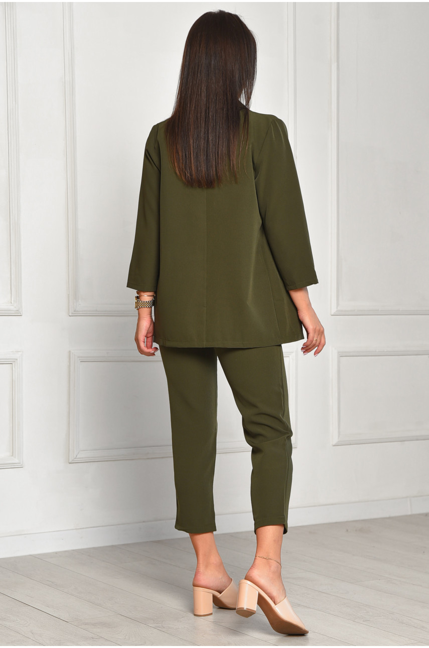 Костюм брючний женский цвета хаки 115 204418
