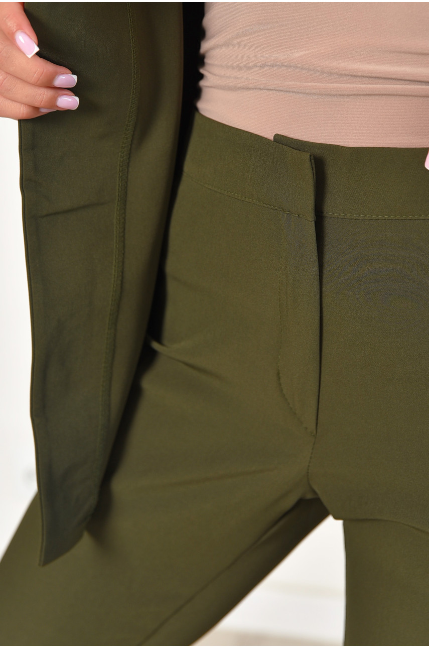 Костюм брючний женский цвета хаки 115 204418