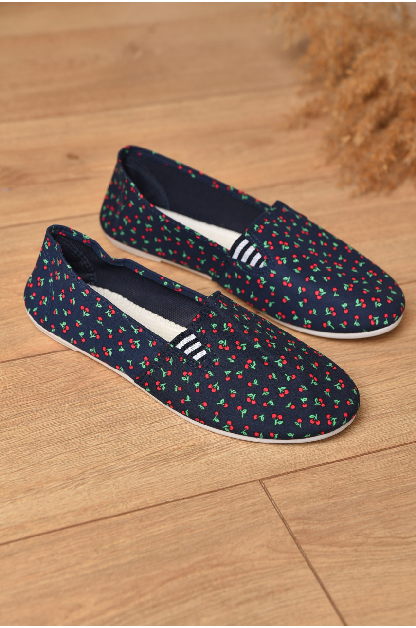 Балетки жіночі темно-синього кольору текстиль Т301 204424