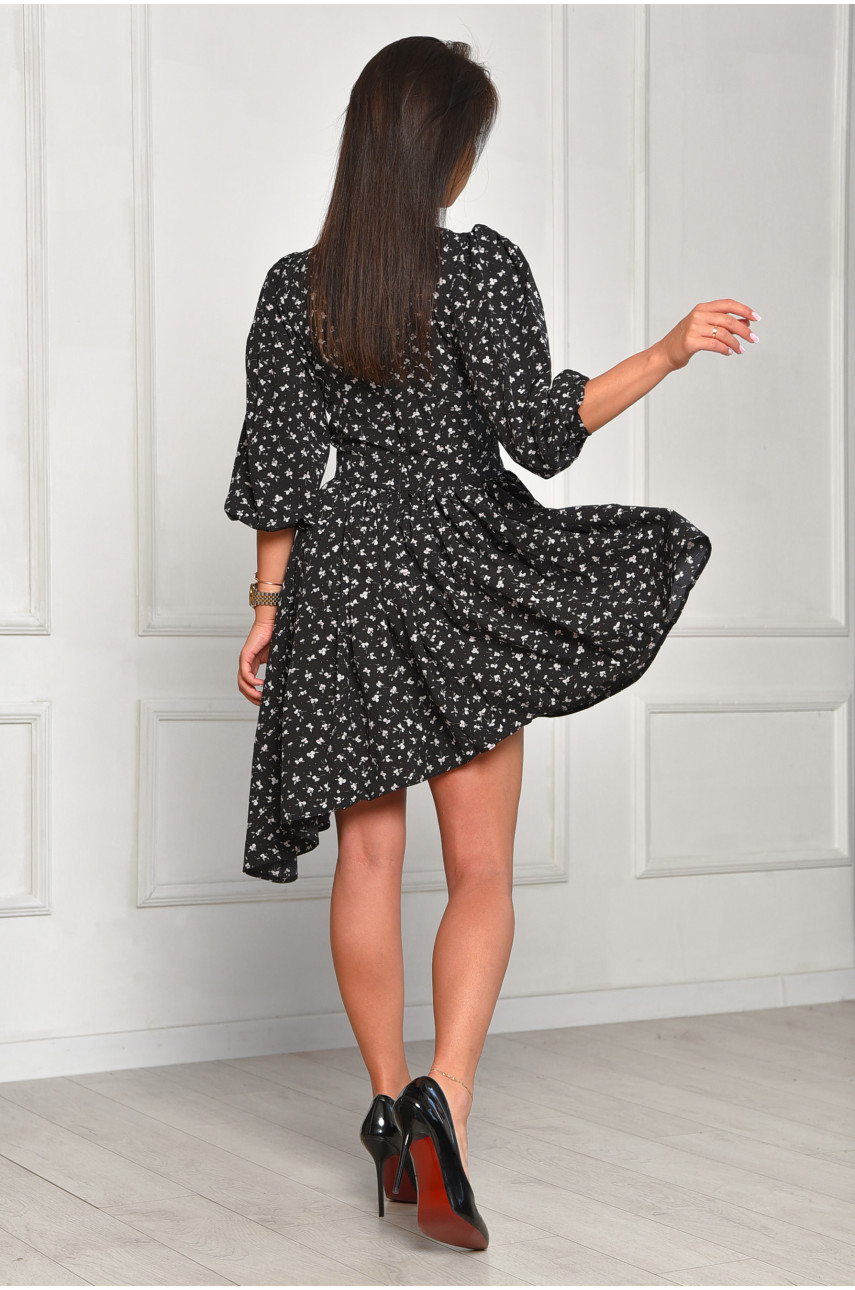 Платье женское черного цвета с принтом 900 204425 Платье женское черного цвета с принтом 900 204425