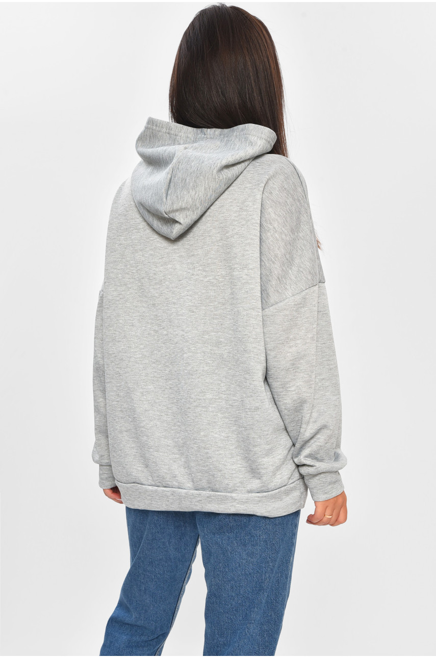 Худи женское однотонное серого цвета 1634 204432