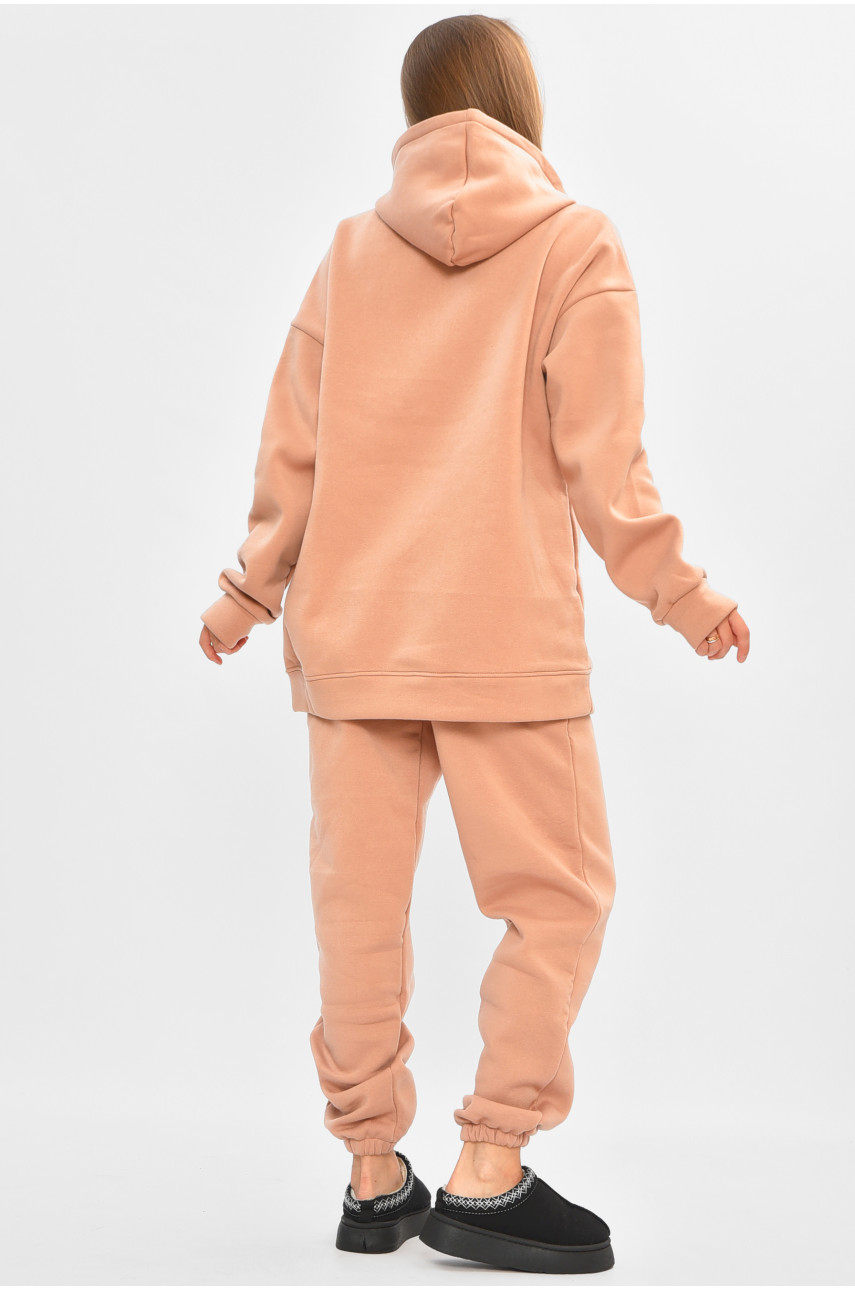 Спортивний костюм жіночий на флісі бежевого кольору 478 204435