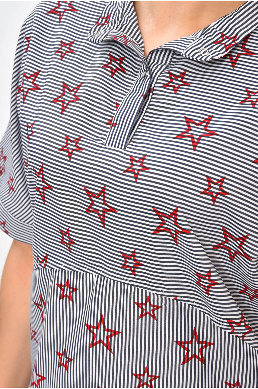 Туника женская полубатальная с принтом звездочки 204438