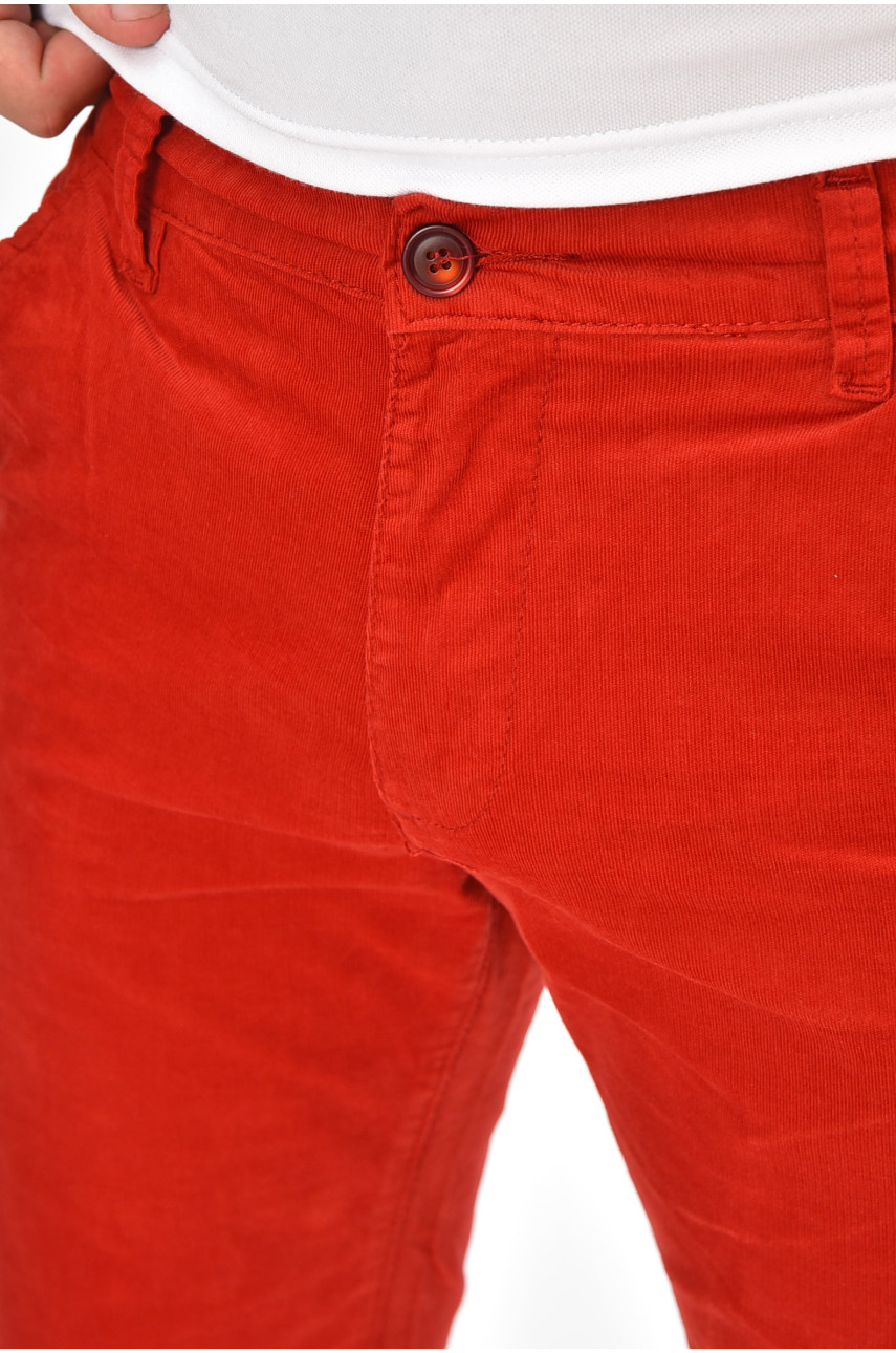 Бриджи мужские микровельветовые красного цвета LS14-0018 204446 Бриджи мужские микровельветовые красного цвета LS14-0018 204446