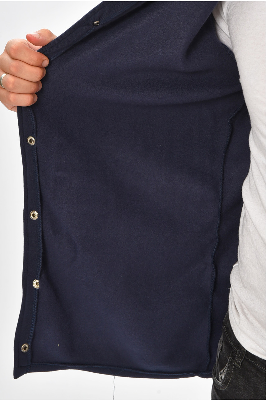 Бомбер мужской на флисе синего цвета 204450