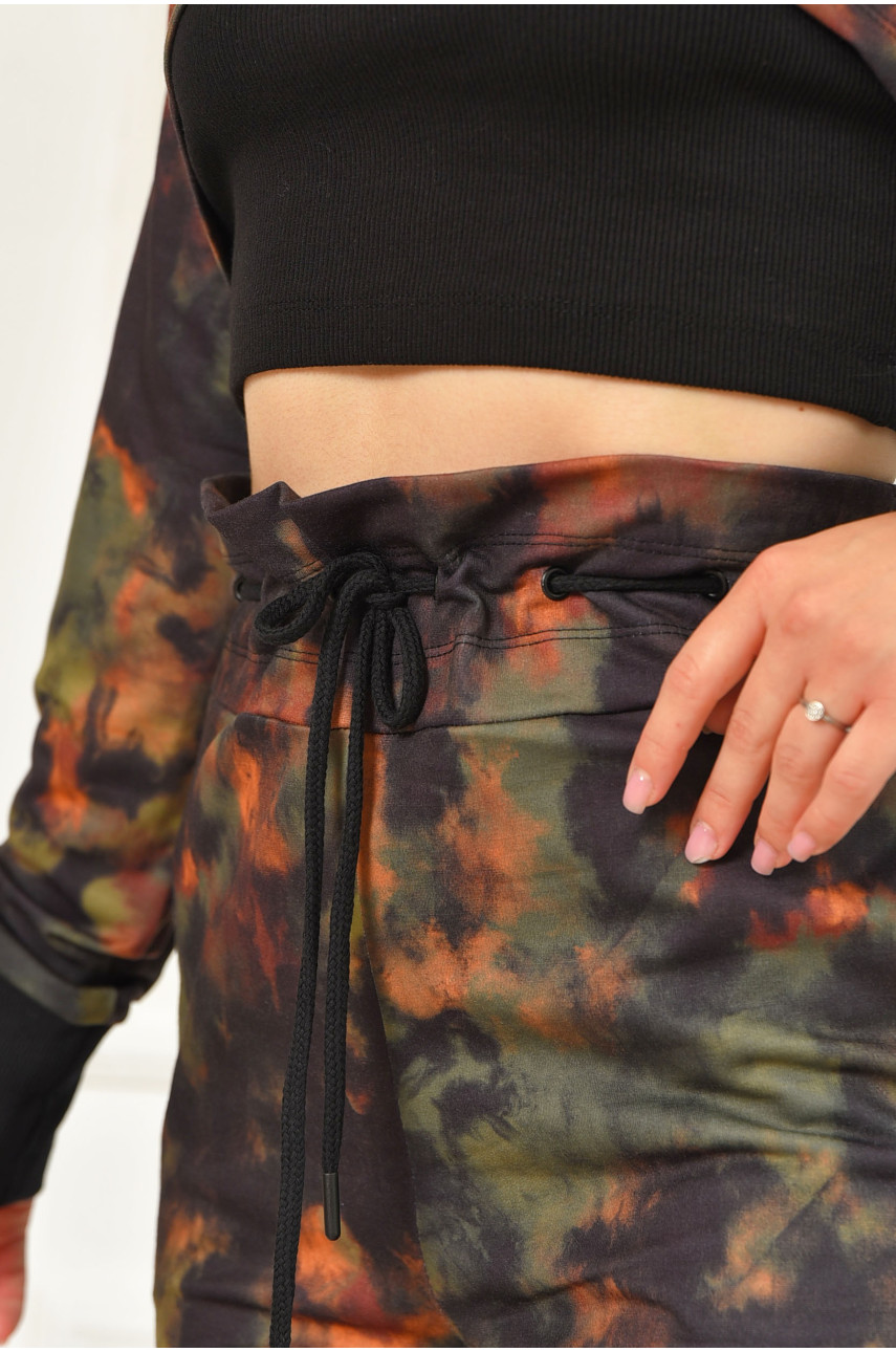 Спортивний костюм жіночий трійка чорного кольору з принтом 21K054-001 204497 Спортивний костюм жіночий трійка чорного кольору з принтом 21K054-001 204497