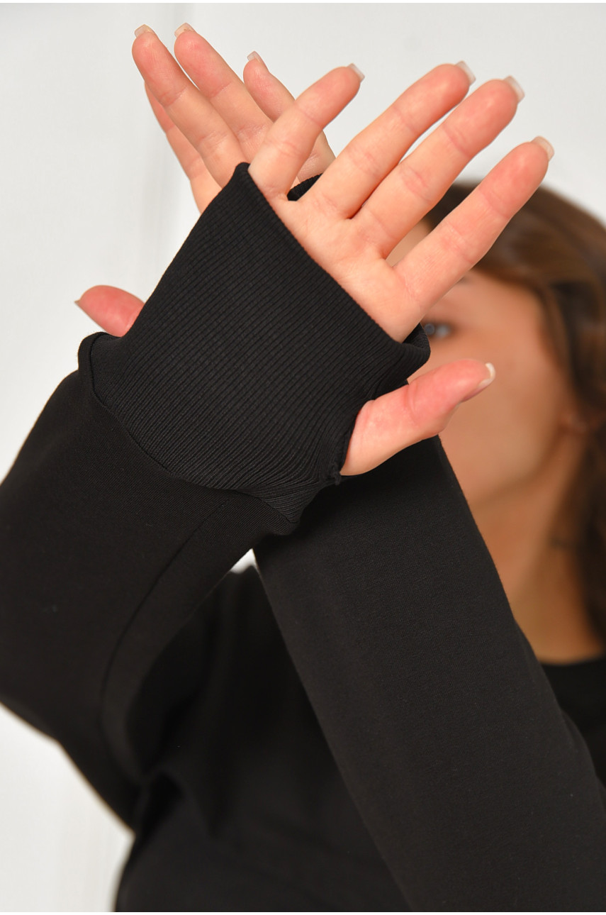 Спортивный костюм женский тройка черного цвета 21K054-001 204498 Спортивный костюм женский тройка черного цвета 21K054-001 204498