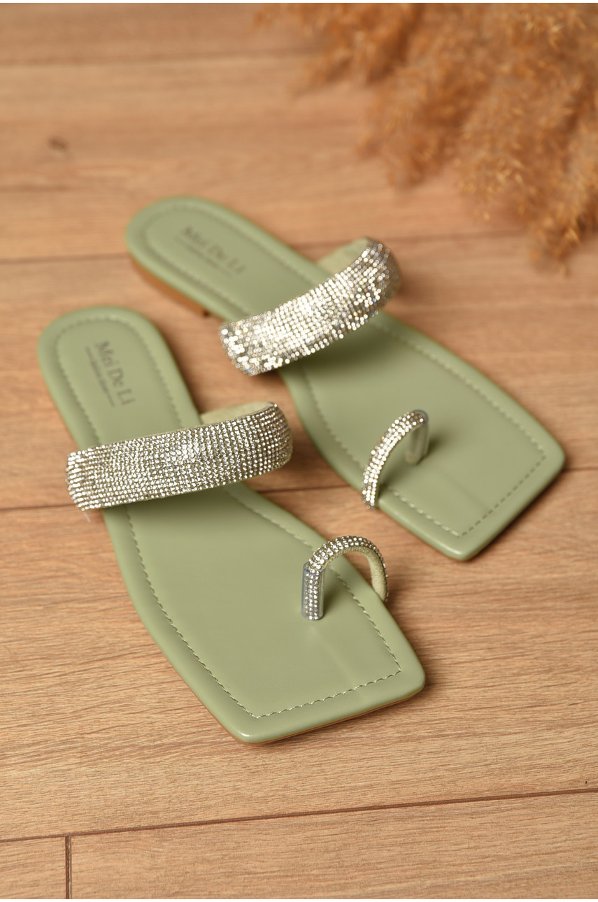 Шлепанцы женские оливкового цвета 780-6 204503