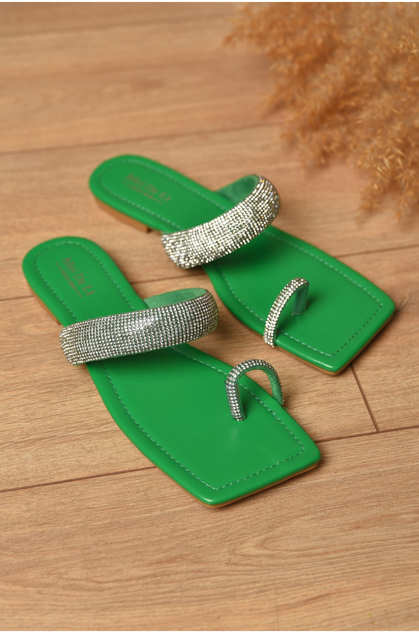 Шлепанцы женские зеленого цвета 780-11 204504