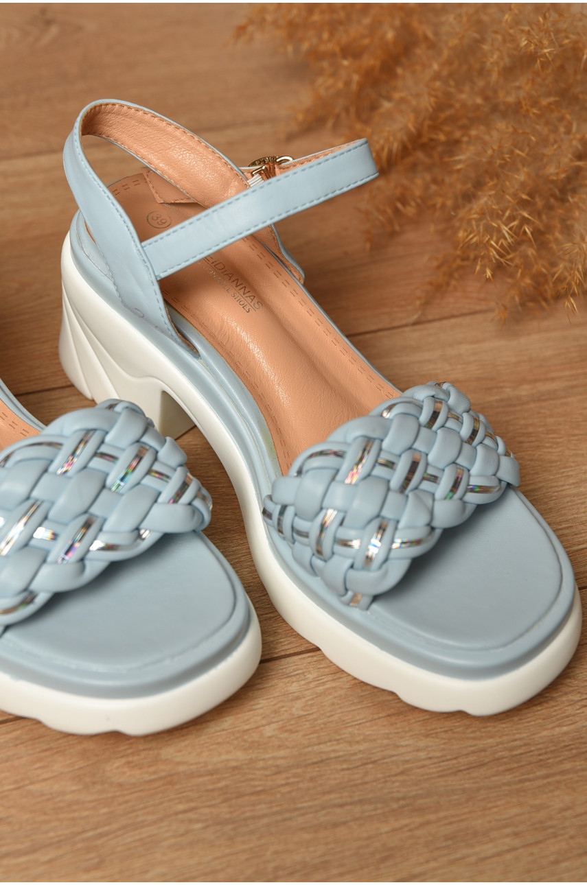 Босоножки женские голубого цвета 162-4 204508