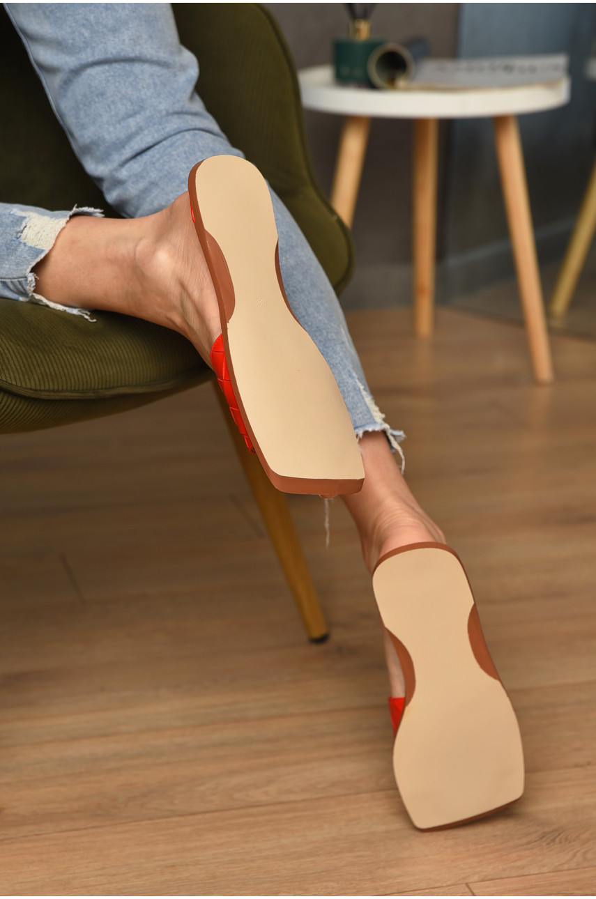 Шлепанцы женские красного цвета 305-22 204524