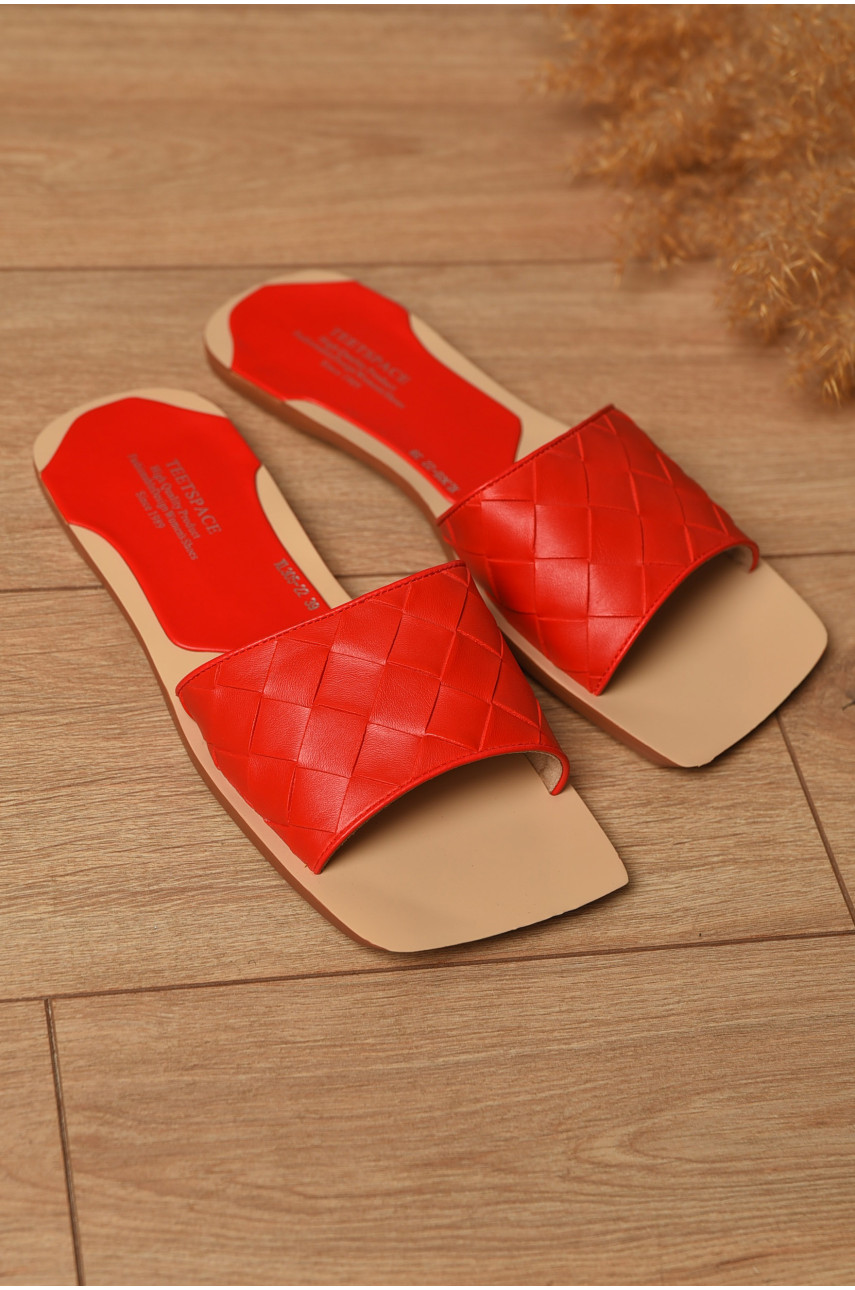 Шлепанцы женские красного цвета 305-22 204524