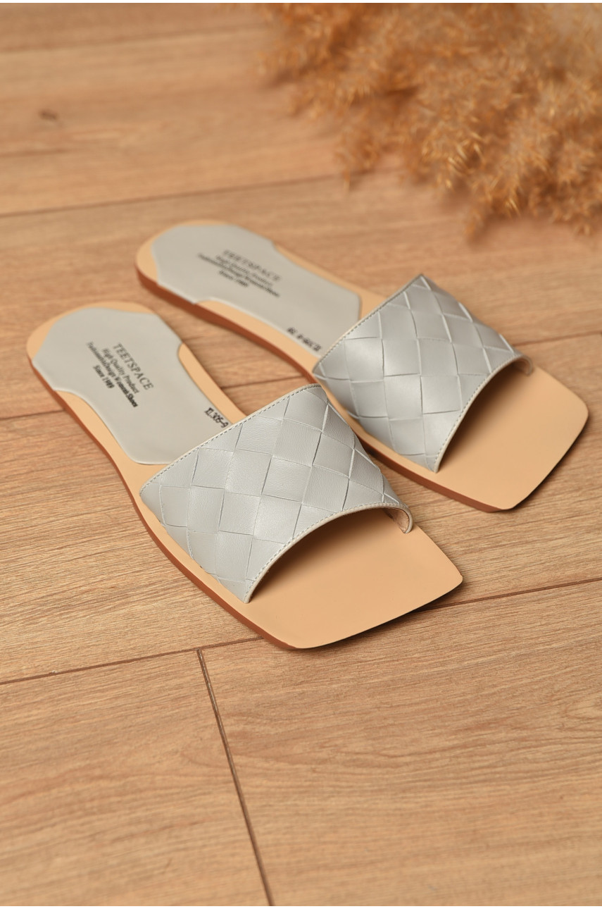 Шлепанцы женские серого цвета 305-9 204526