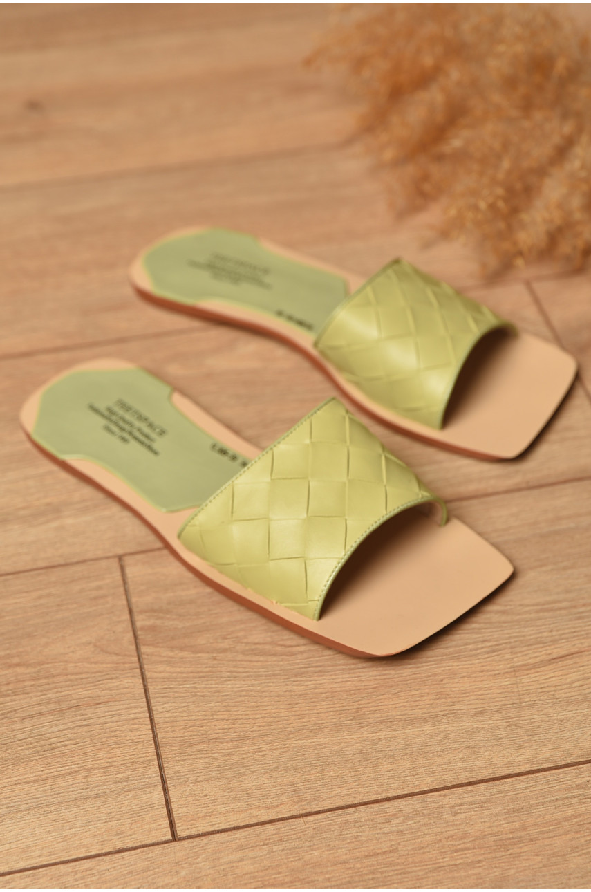 Шлепанцы женские салатового цвета 305-39 204527