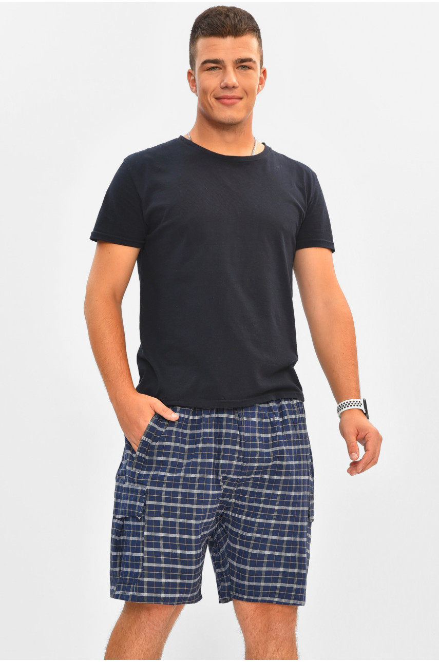 Шорти чоловічі батальні темно-синього з принтом 2113 204557