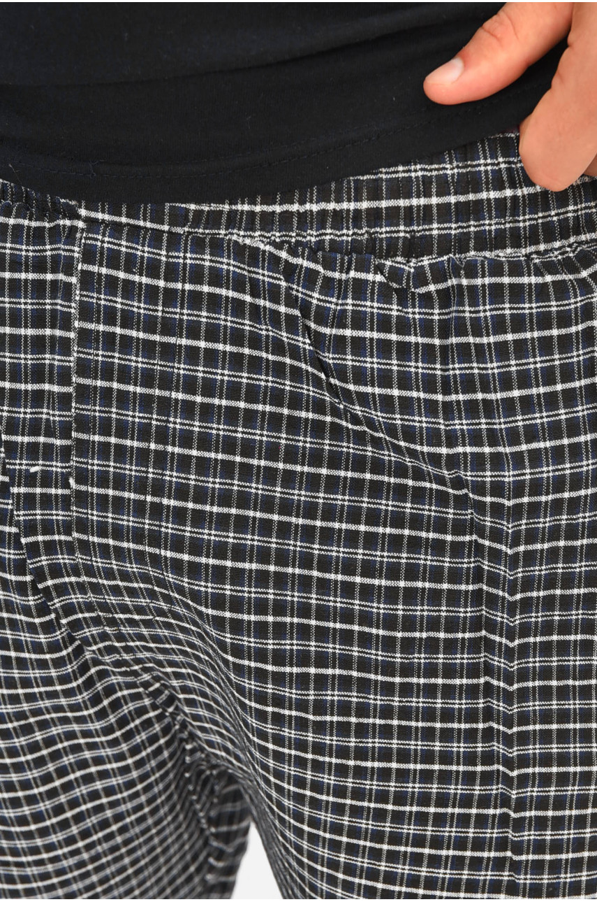 Шорты мужские батальные черного цвета с принтом 2113 204559