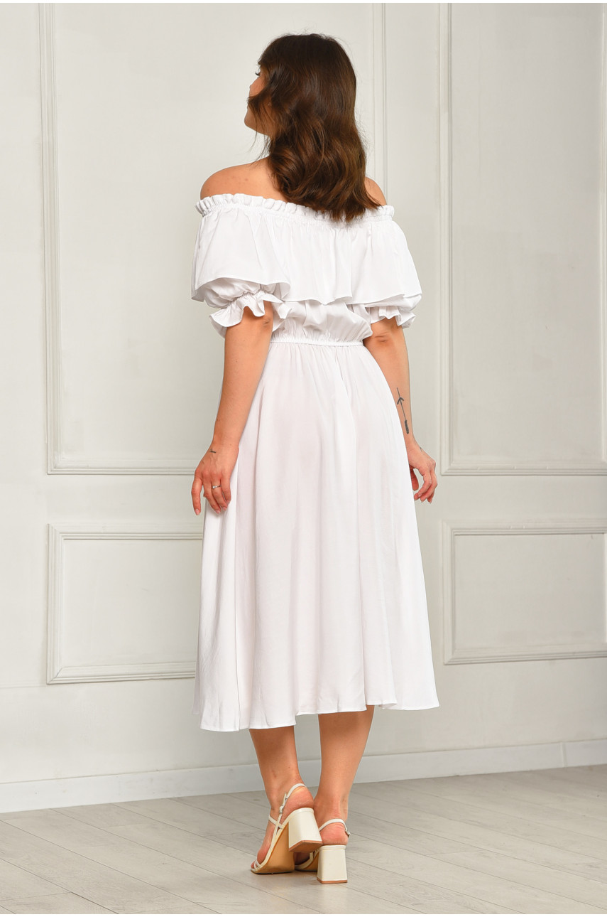 Платье женское однотонное белого цвета 3839 204566