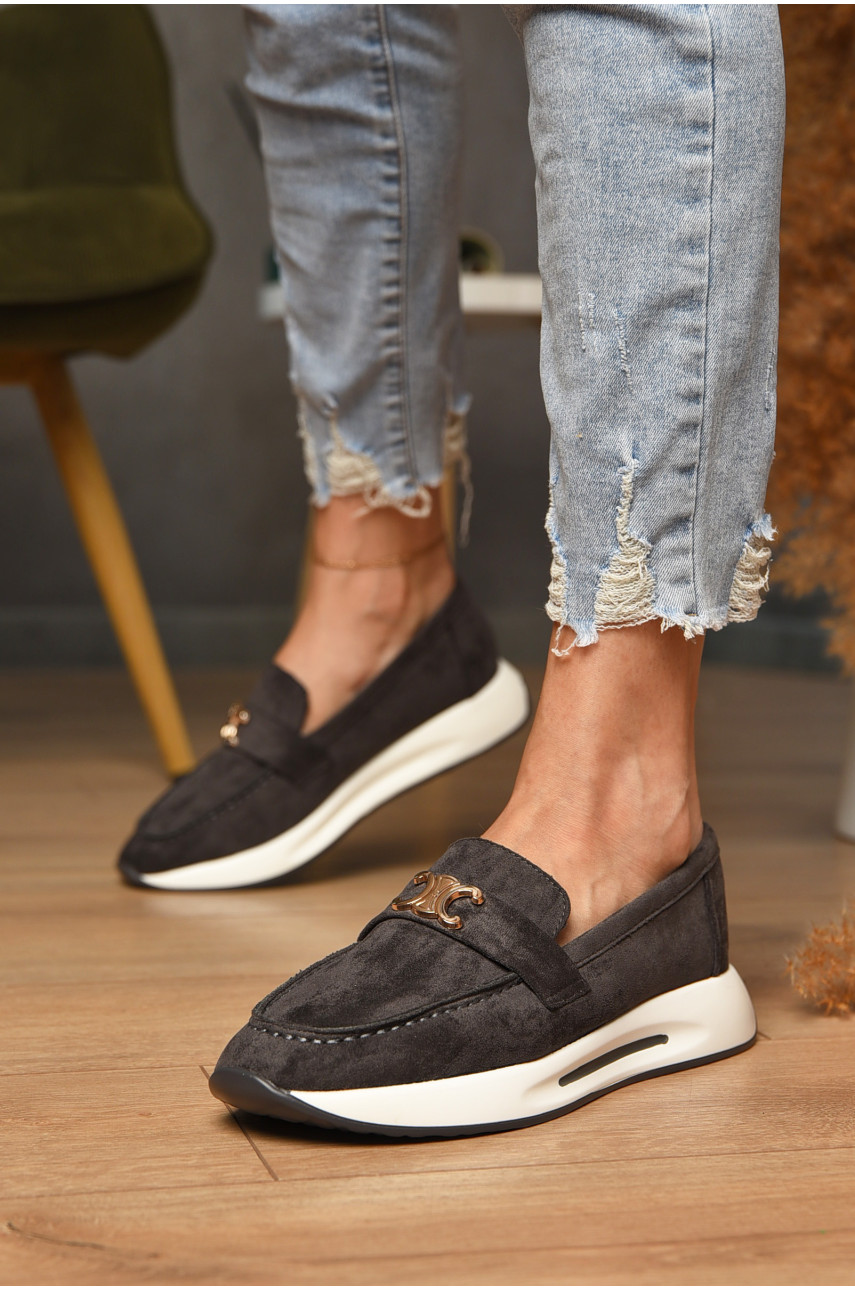 Туфлі-лофери жіночі сірого кольору Н66-3 204568