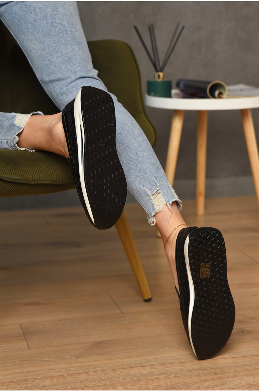 Туфлі-лофери жіночі чорного кольору Н66-8 204569