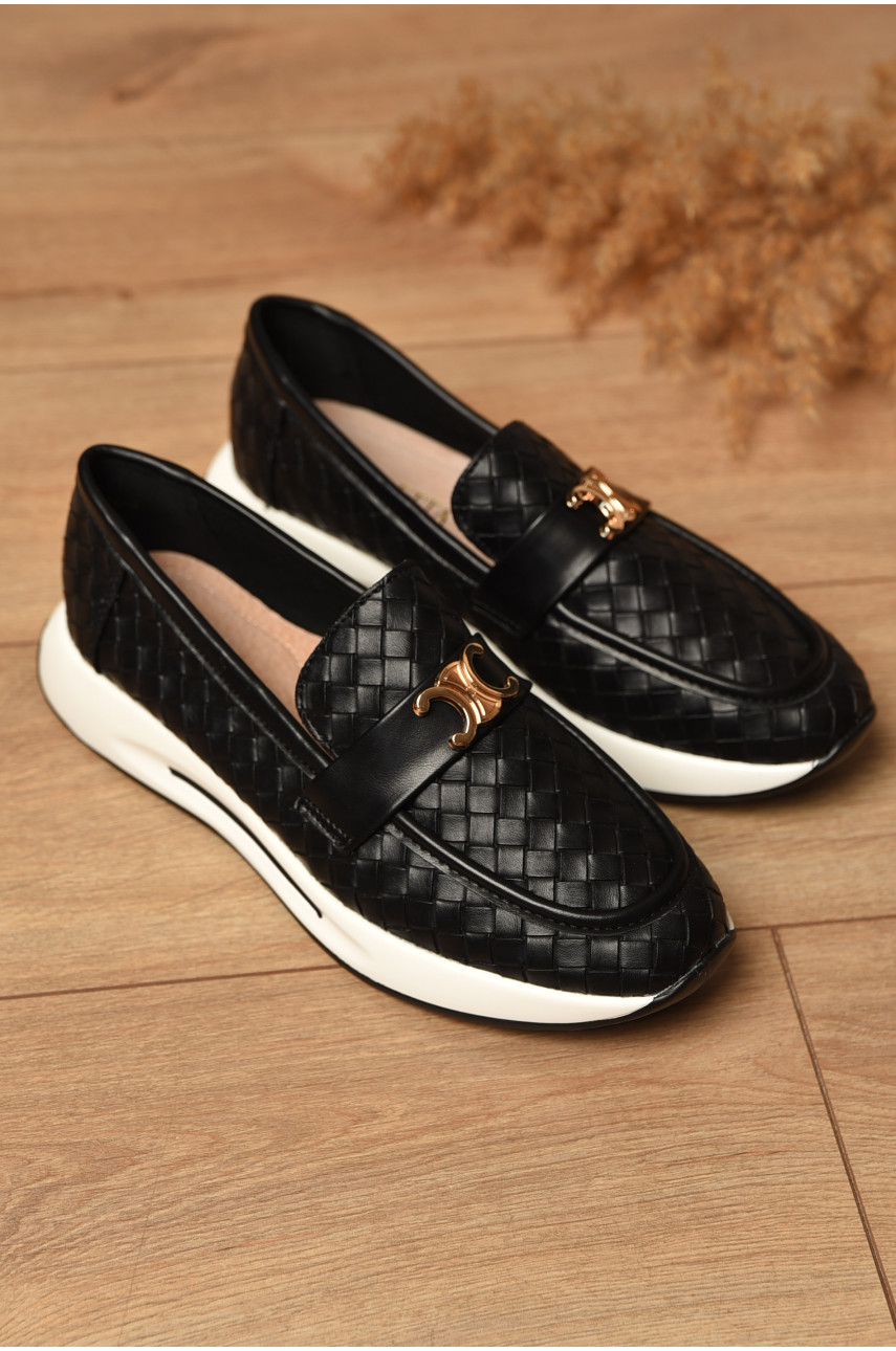 Туфлі-лофери жіночі чорного кольору Н66-8 204569