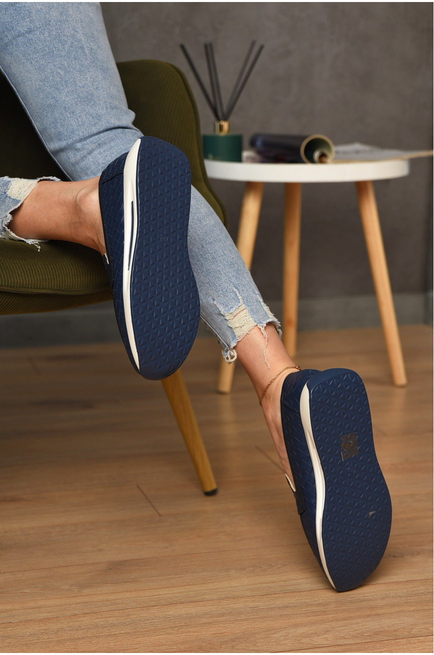 Туфлі-лофери жіночі темно-синього кольору Н66-9 204570