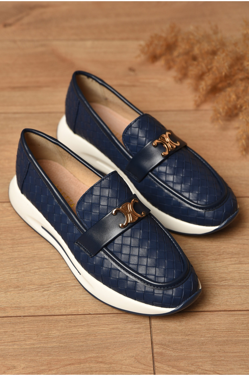 Туфлі-лофери жіночі темно-синього кольору Н66-9 204570