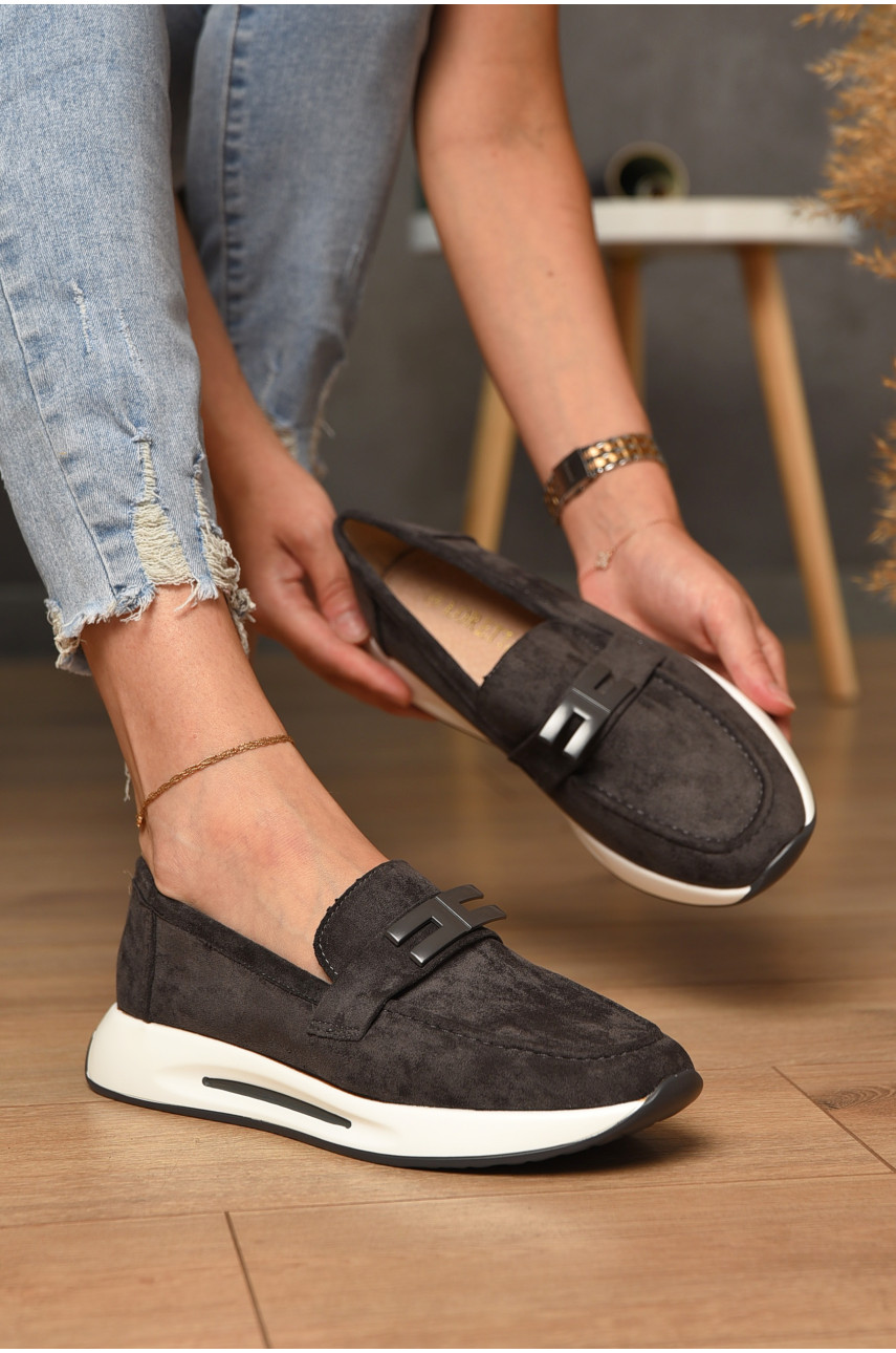 Туфлі-лофери жіночі сірого кольору Н67-5 204572 Туфлі-лофери жіночі сірого кольору Н67-5 204572
