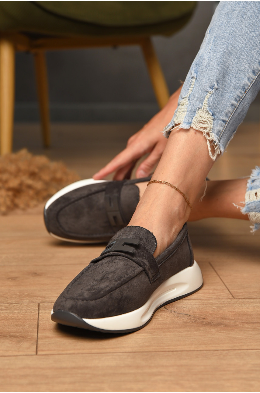 Туфлі-лофери жіночі сірого кольору Н67-5 204572 Туфлі-лофери жіночі сірого кольору Н67-5 204572