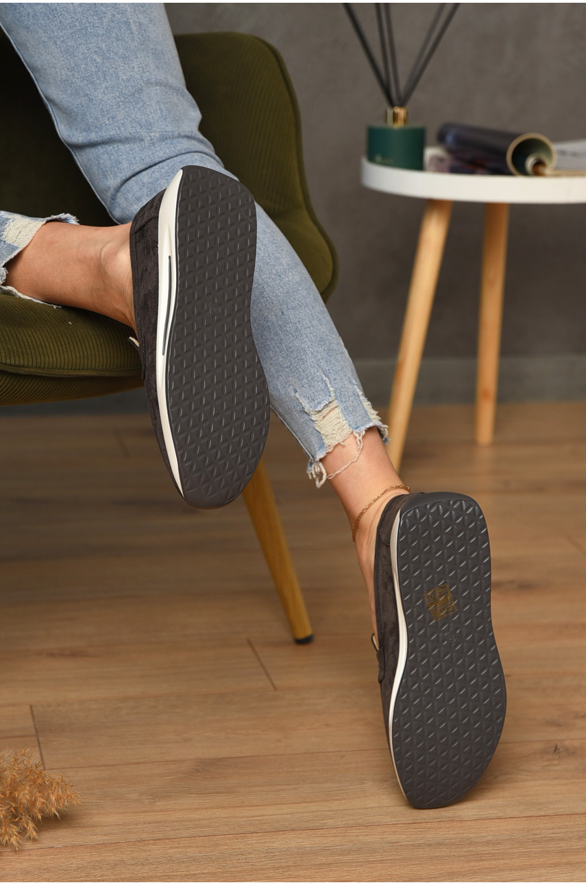 Туфлі-лофери жіночі сірого кольору Н67-5 204572 Туфлі-лофери жіночі сірого кольору Н67-5 204572