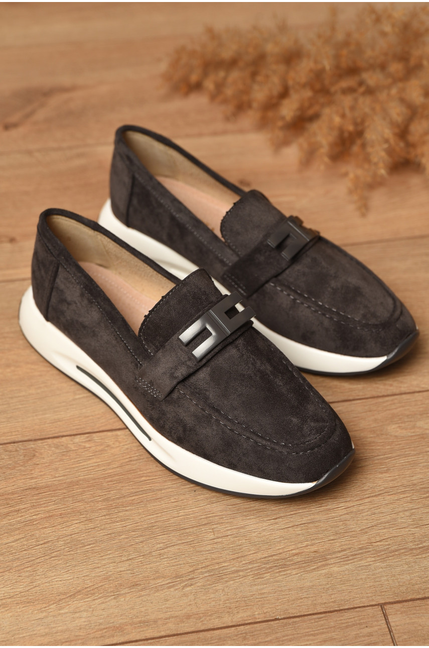 Туфлі-лофери жіночі сірого кольору Н67-5 204572 Туфлі-лофери жіночі сірого кольору Н67-5 204572