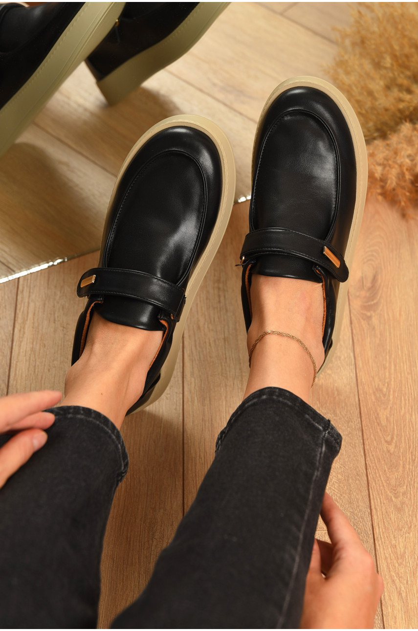 Туфлі-лофери жіночі чорного кольору Е375-2 204575 Туфлі-лофери жіночі чорного кольору Е375-2 204575