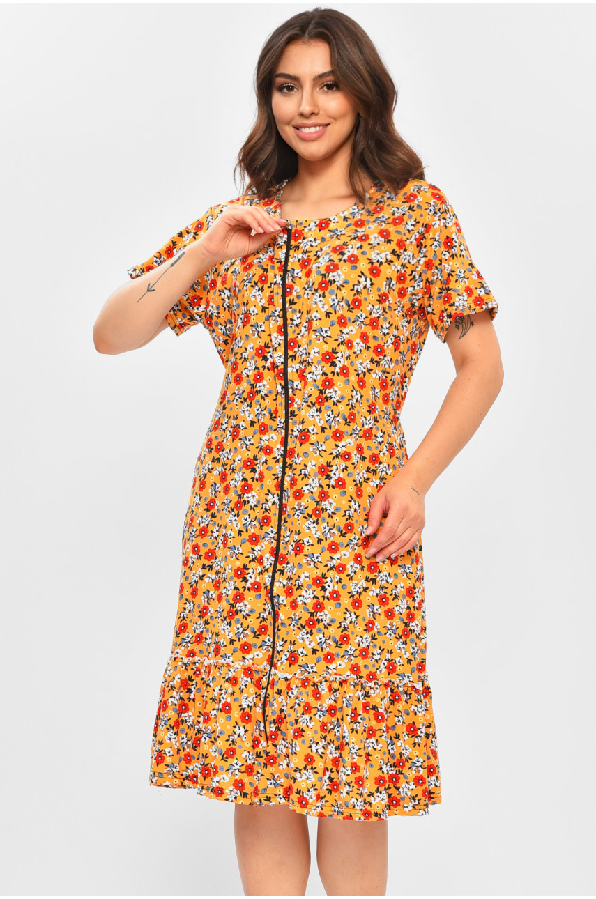 Халат женский батальный желтого цвета с принтом 1333 204594