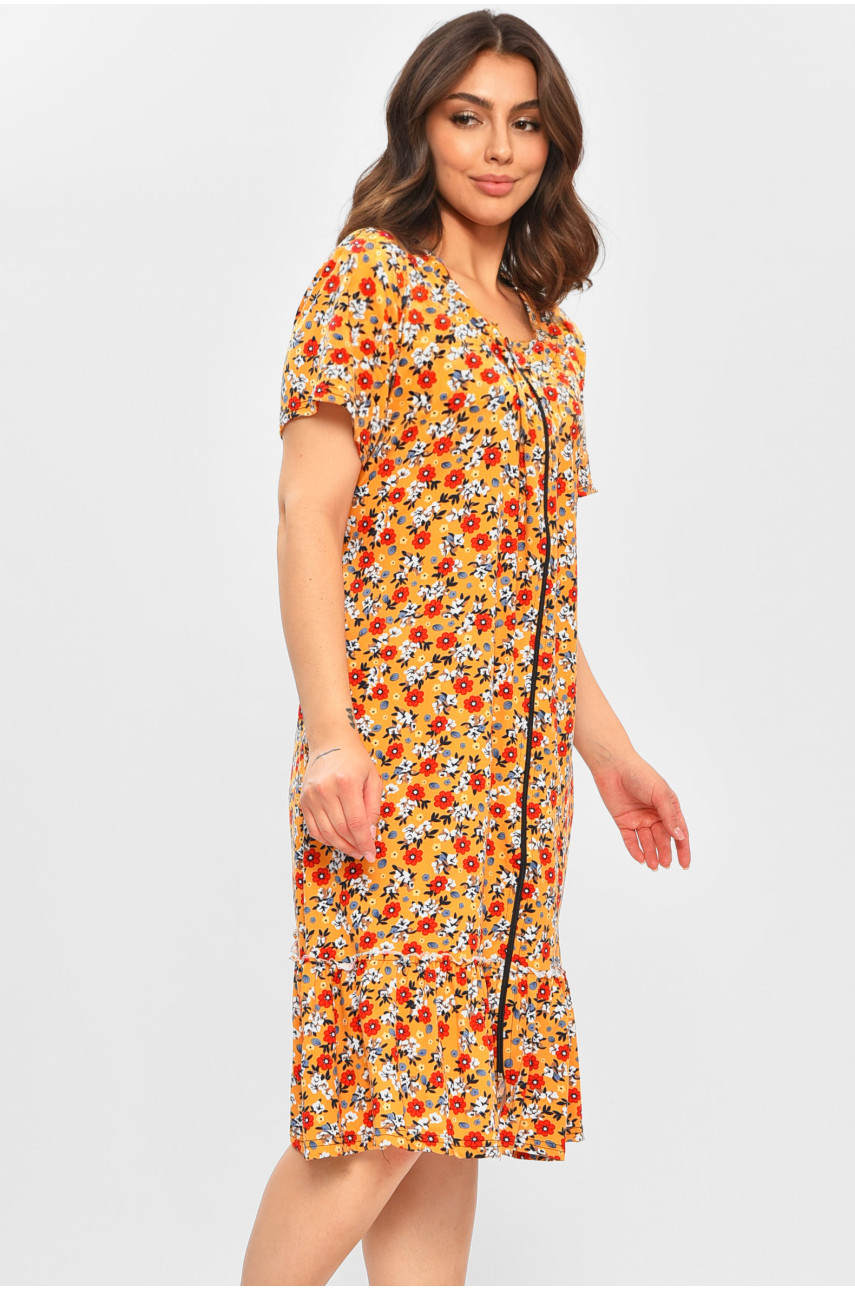 Халат женский батальный желтого цвета с принтом 1333 204594