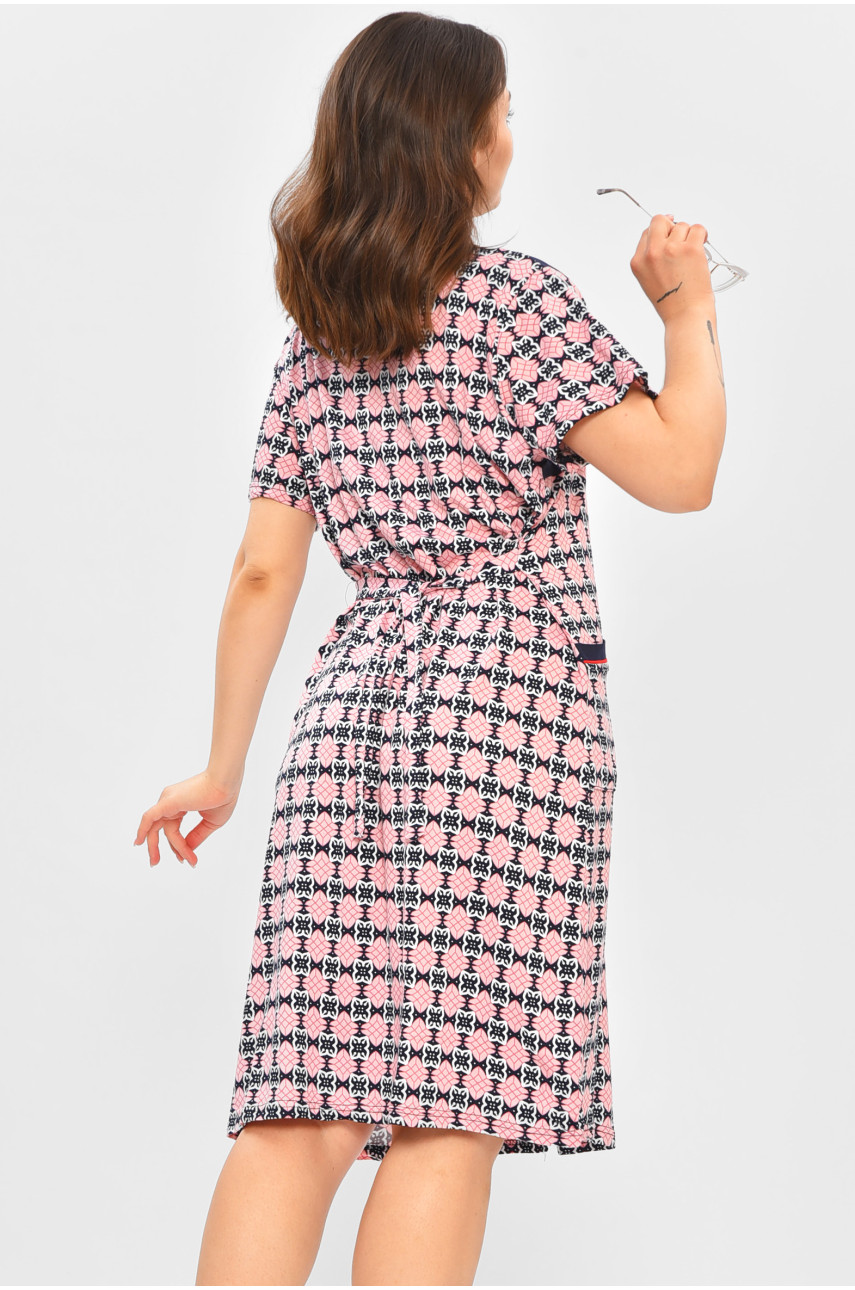 Халат женский батальный тёмно-синего цвета с принтом 1304 204595 Халат женский батальный тёмно-синего цвета с принтом 1304 204595