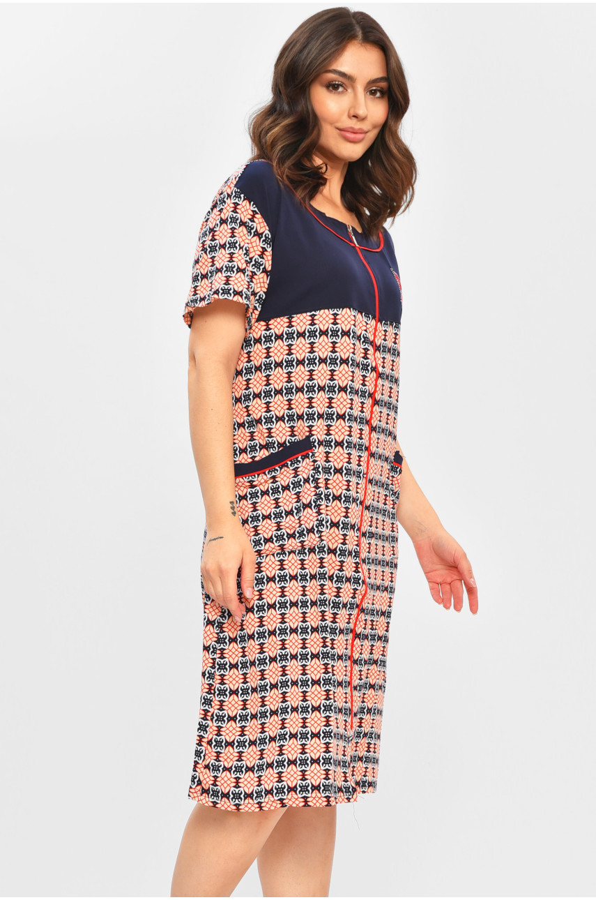 Халат женский батальный тёмно-синего цвета с принтом 1304 204596