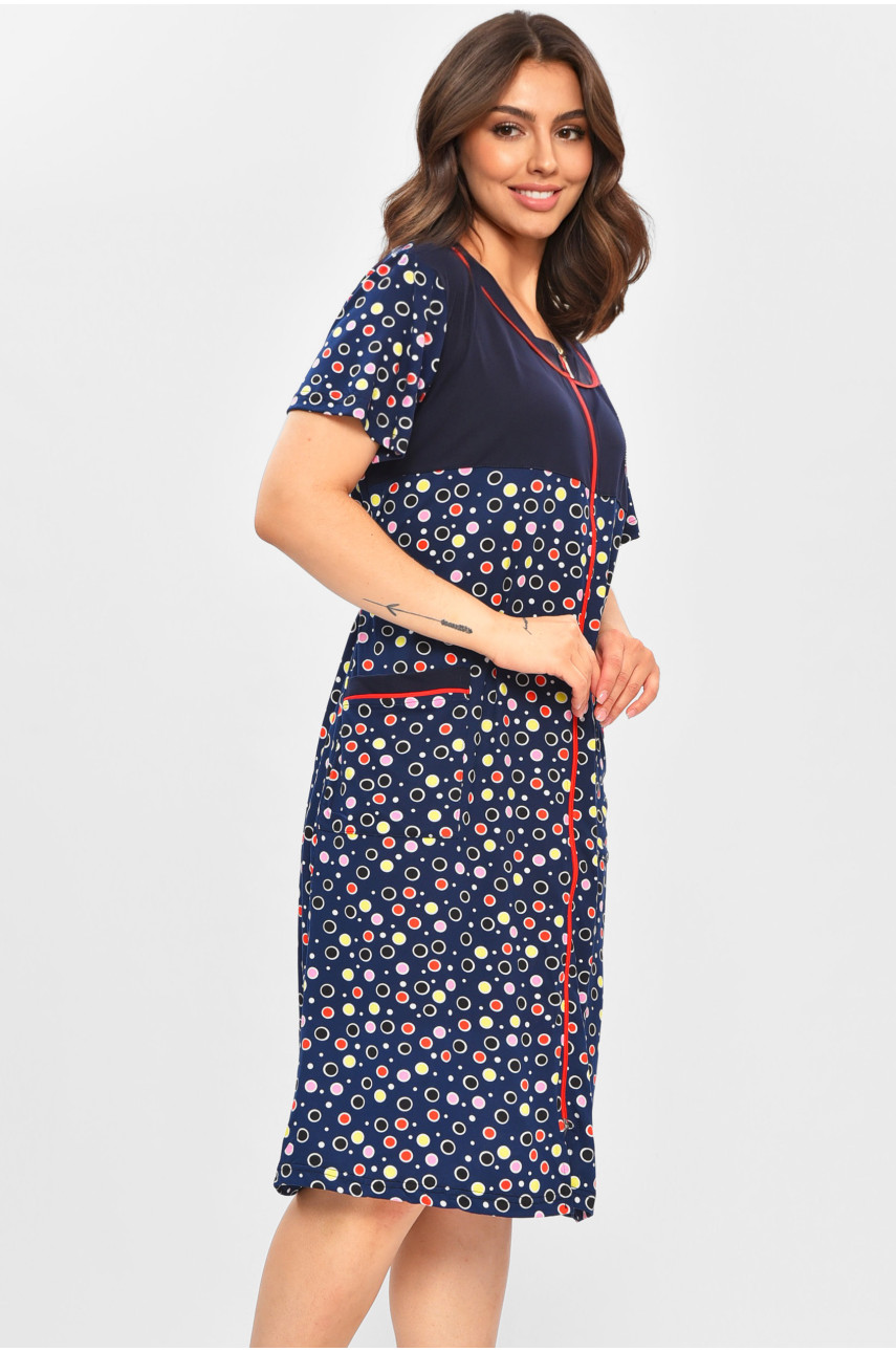 Халат женский батальный тёмно-синего цвета с принтом 1305 204597