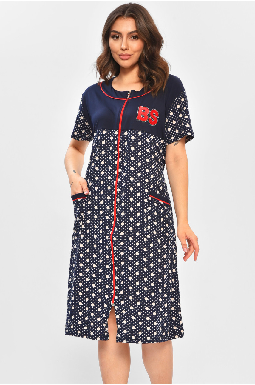 Халат женский батальный тёмно-синего цвета с принтом 1302 204599