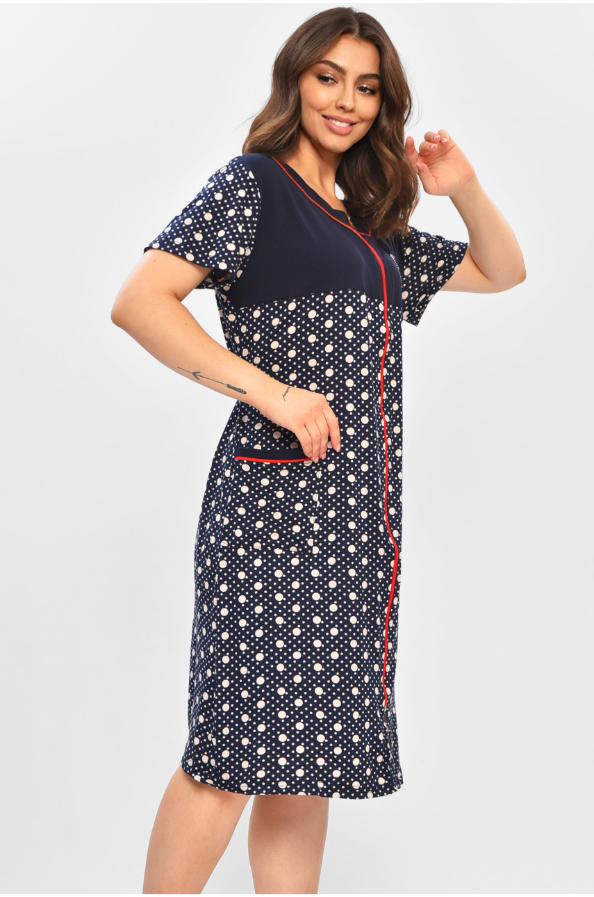 Халат женский батальный тёмно-синего цвета с принтом 1302 204599