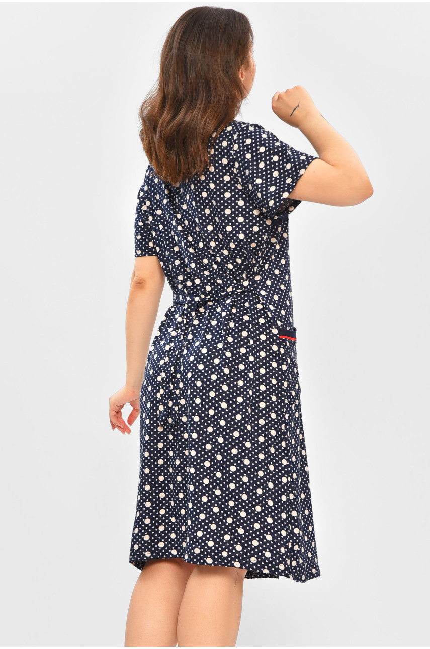 Халат женский батальный тёмно-синего цвета с принтом 1302 204599 Халат женский батальный тёмно-синего цвета с принтом 1302 204599