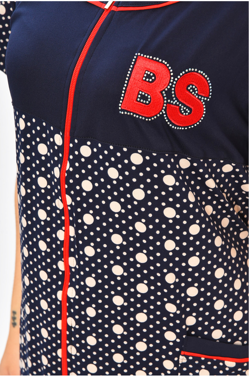 Халат женский батальный тёмно-синего цвета с принтом 1302 204599 Халат женский батальный тёмно-синего цвета с принтом 1302 204599