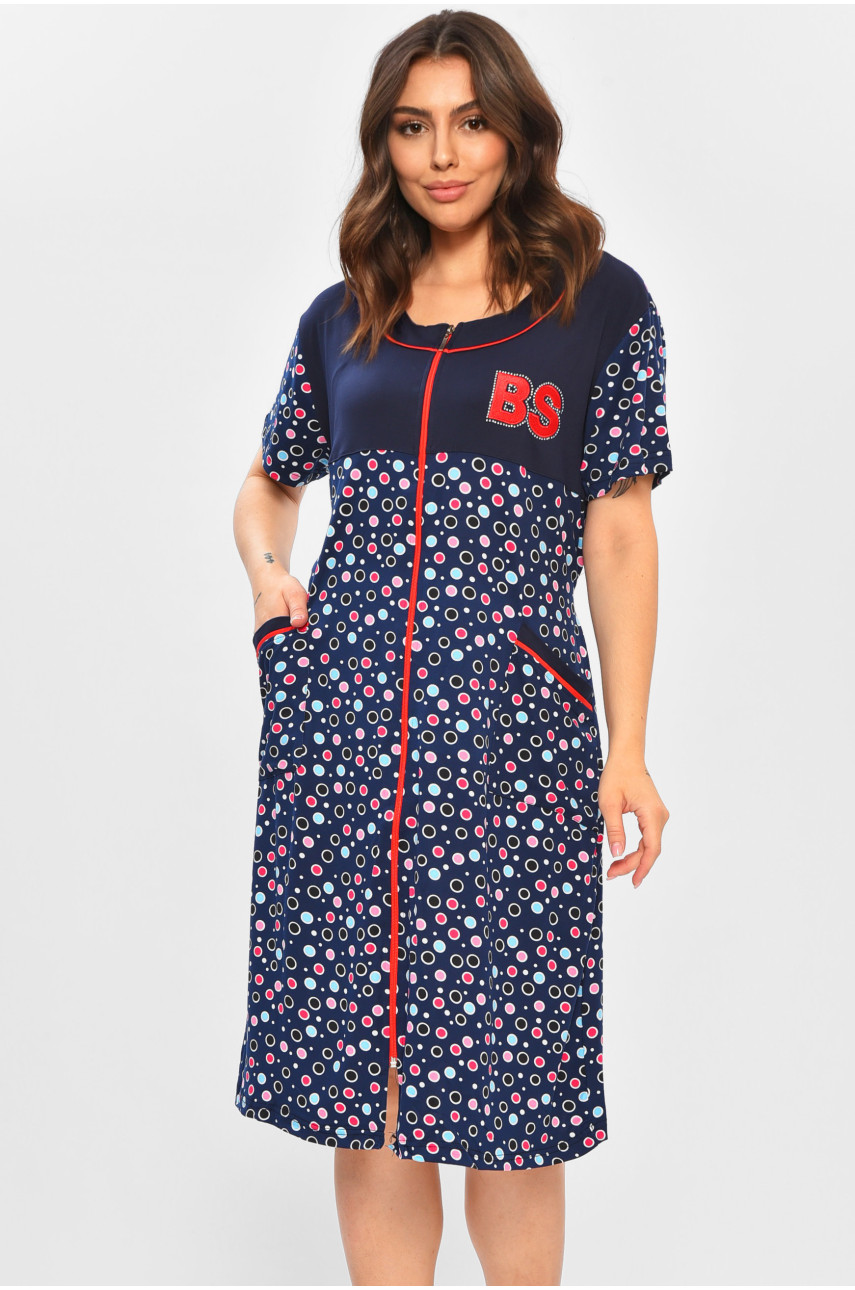 Халат женский батальный тёмно-синего цвета с принтом 1305 204600