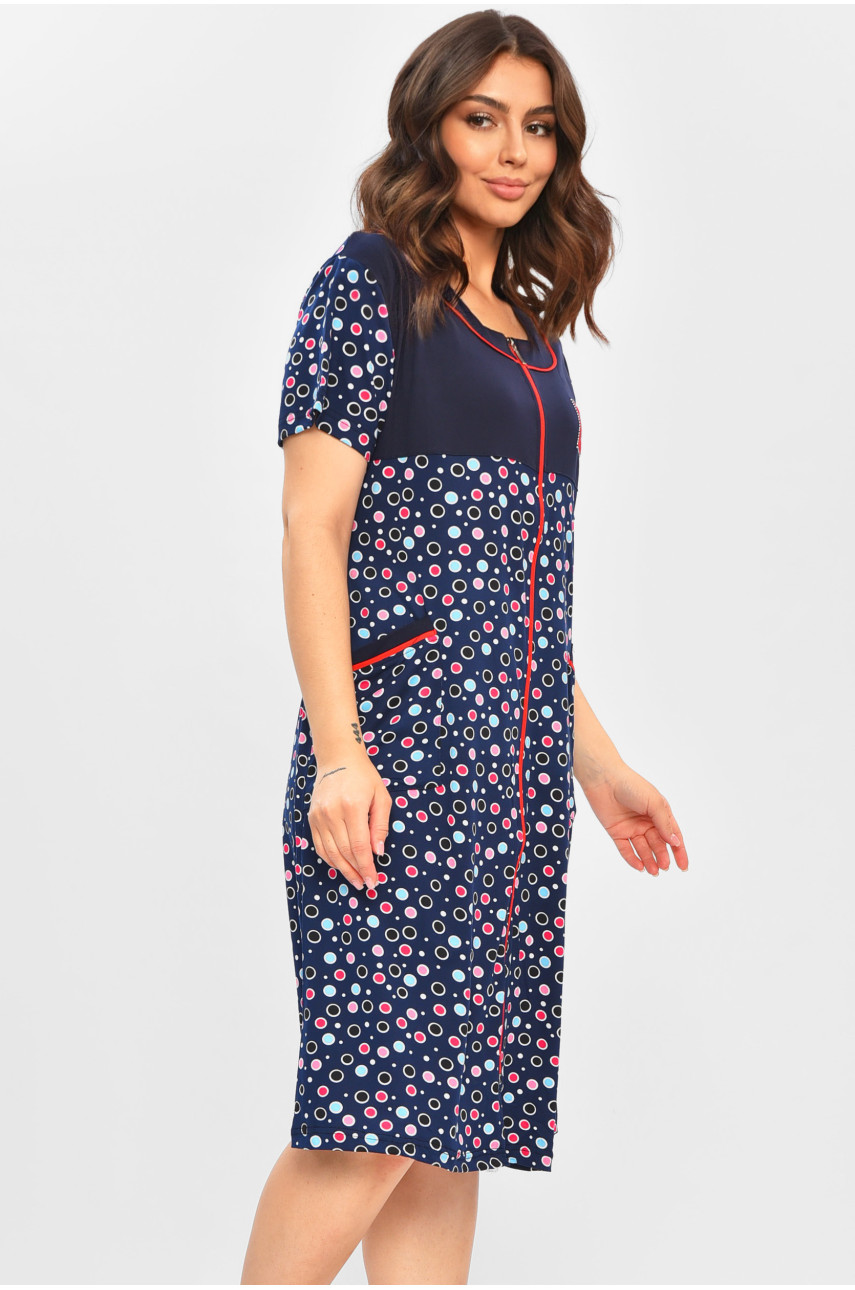 Халат женский батальный тёмно-синего цвета с принтом 1305 204600