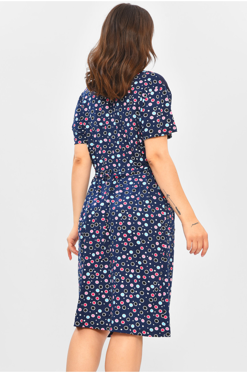 Халат женский батальный тёмно-синего цвета с принтом 1305 204600 Халат женский батальный тёмно-синего цвета с принтом 1305 204600