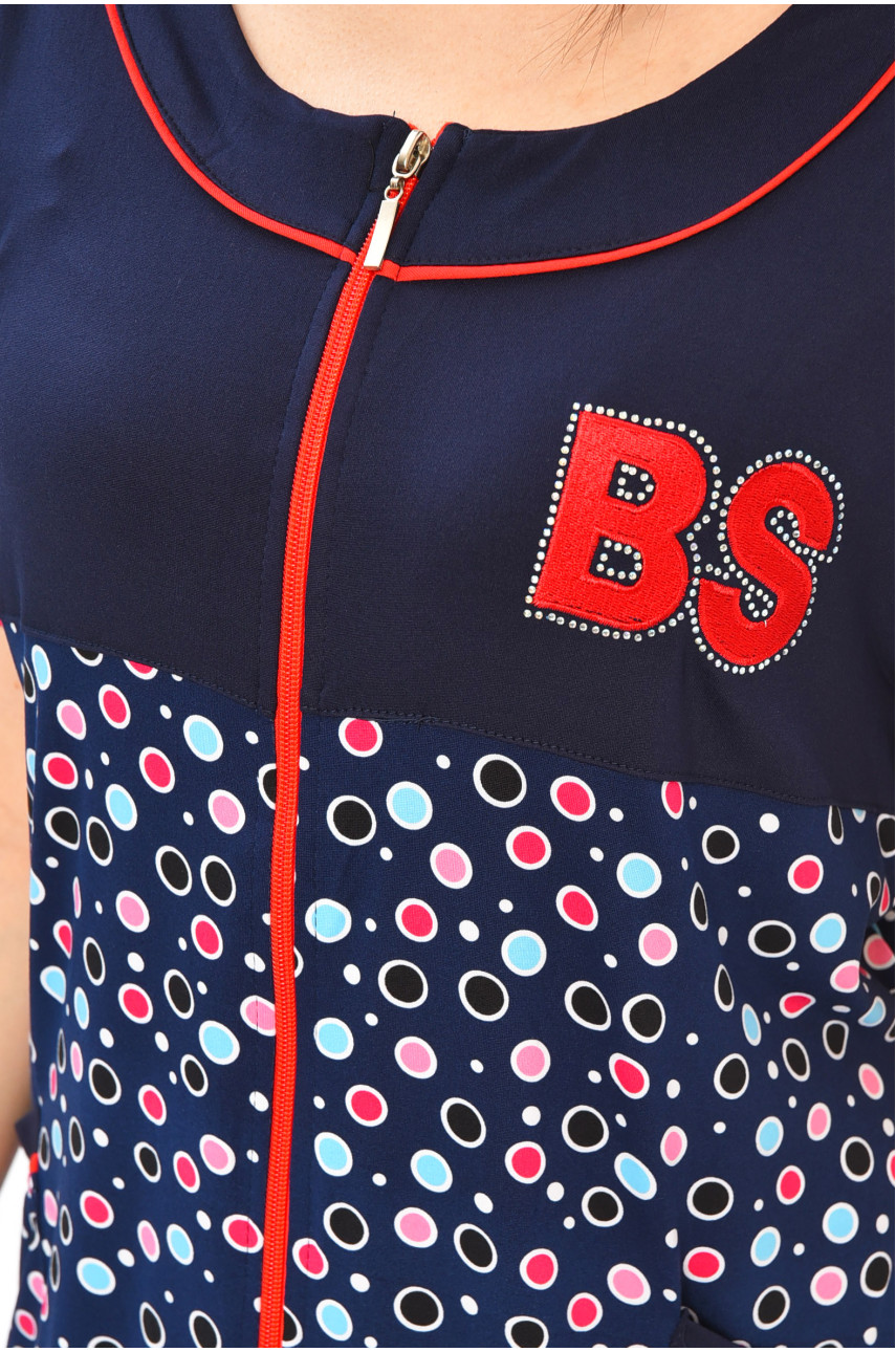 Халат женский батальный тёмно-синего цвета с принтом 1305 204600 Халат женский батальный тёмно-синего цвета с принтом 1305 204600