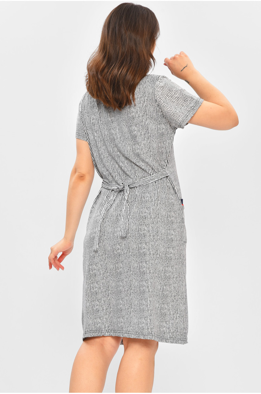 Халат женский батальный тёмно-синего цвета с принтом 3301 204601 Халат женский батальный тёмно-синего цвета с принтом 3301 204601