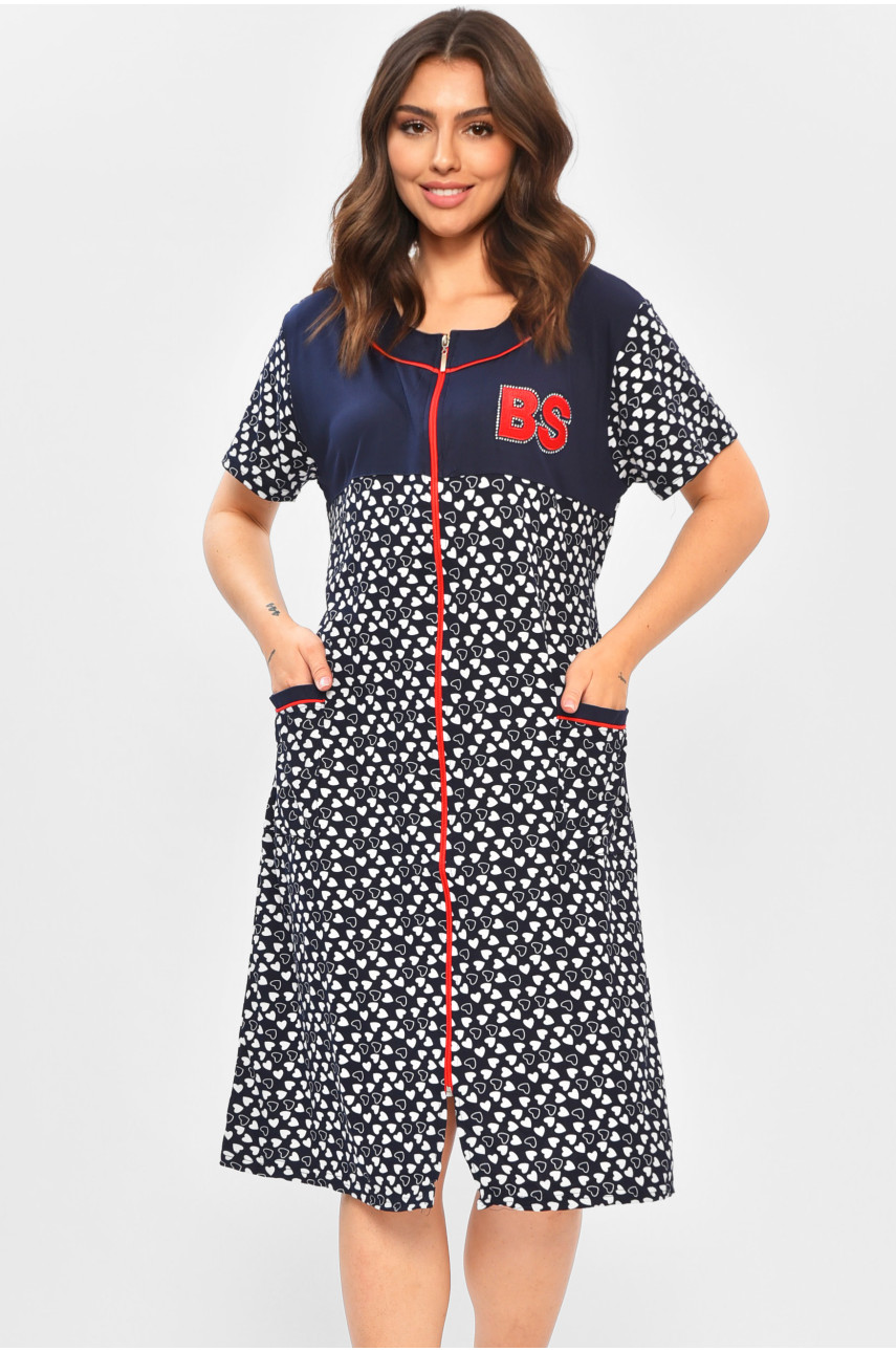 Халат женский батальный тёмно-синего цвета с принтом 1303 204602