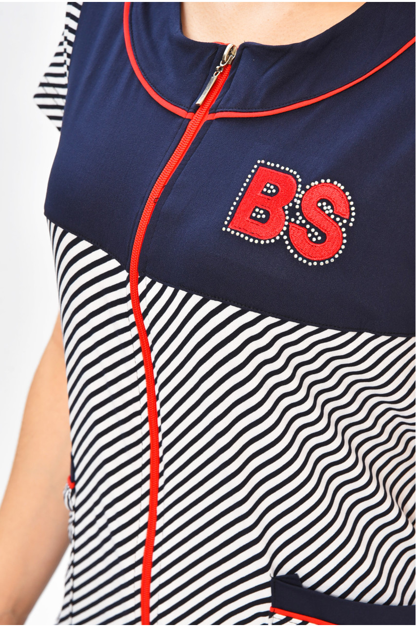 Халат женский батальный тёмно-синего цвета с принтом 9302 204604 Халат женский батальный тёмно-синего цвета с принтом 9302 204604