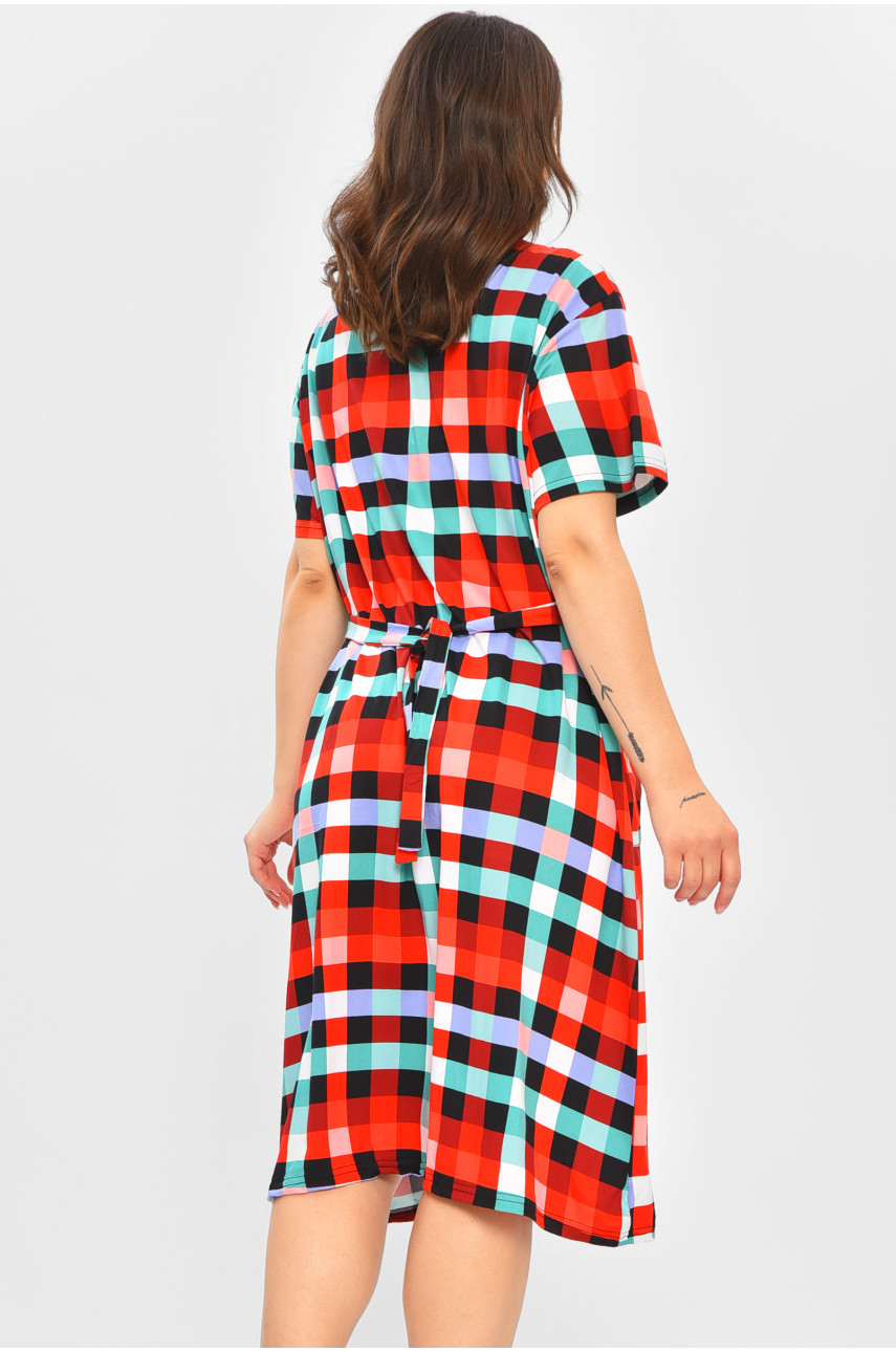 Халат женский батальный красного цвета с принтом 2317 204606